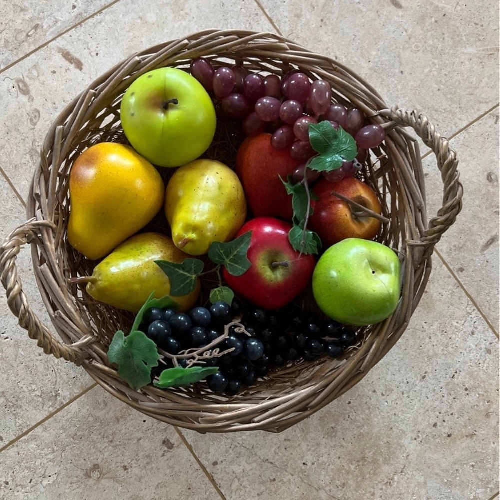 Basket of Faux Fruit home decor